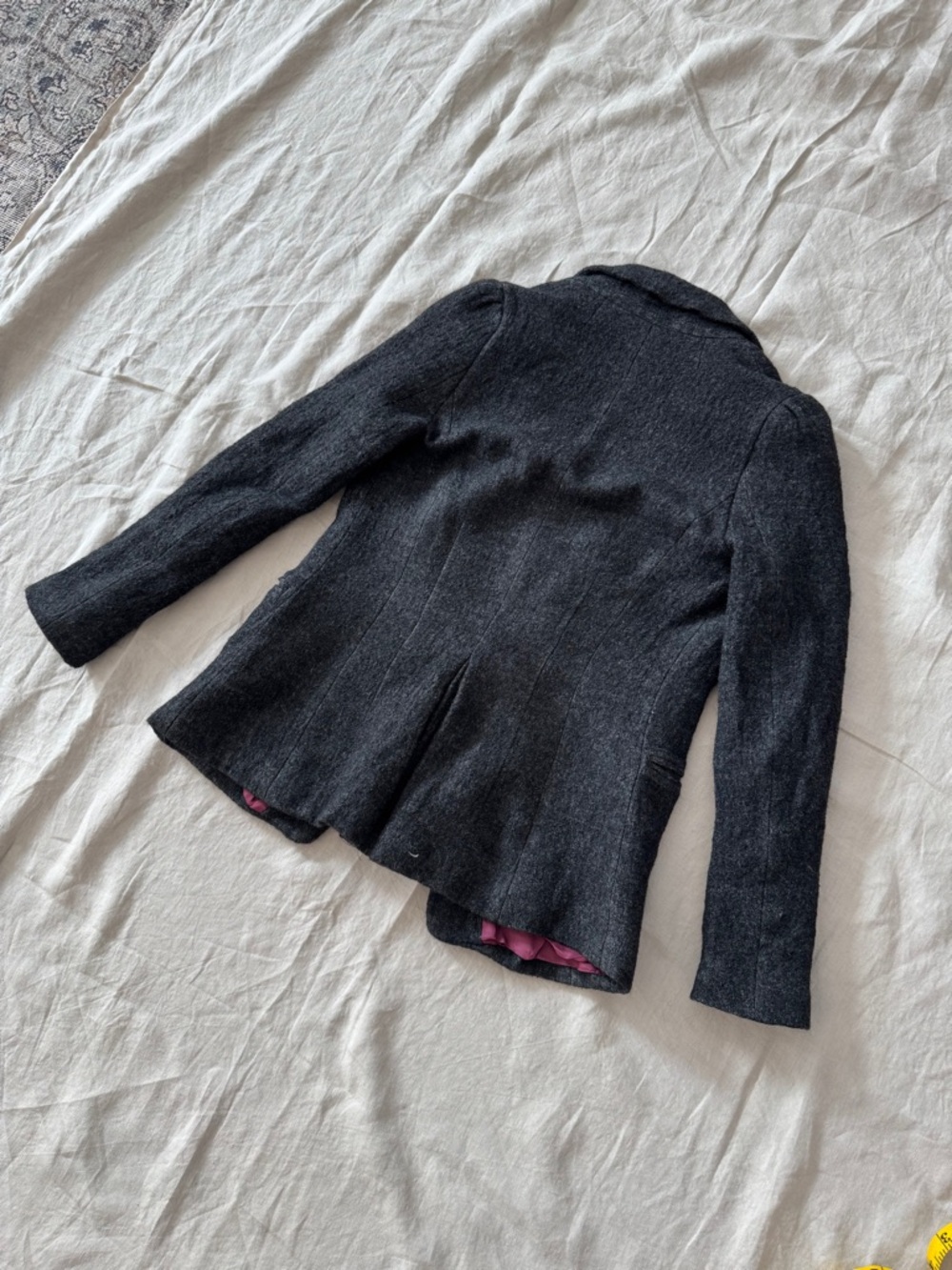 Vintage Edwardian style Charcoal grey Blazer w waistcoat vest xs academia - Picture 10 of 16